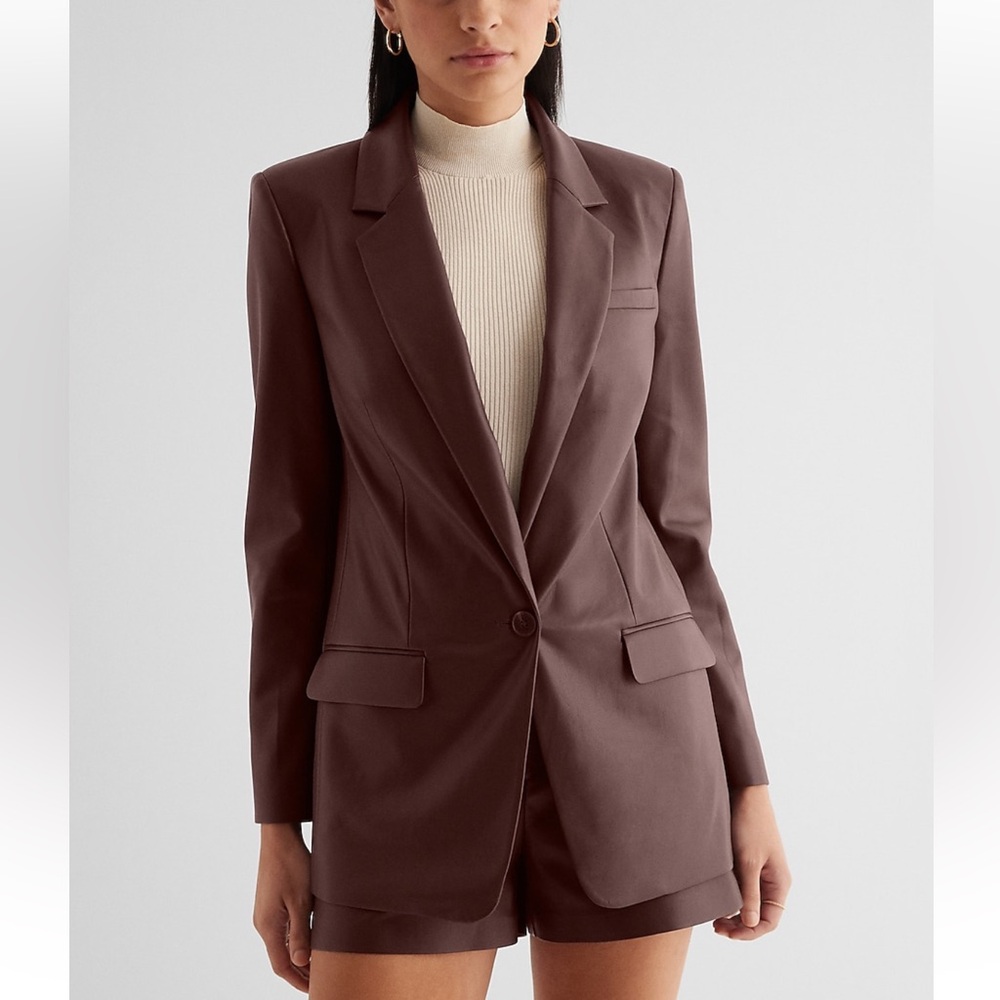 Express Faux Leather Blazer